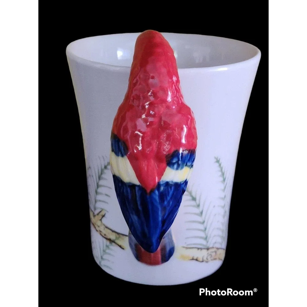 Pier 1 Imports Parrot Handle Ceramic Mug Bird Handle